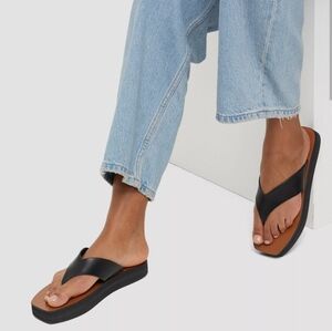 ATP Atelier Melitto flatform Black Leather Sandals size 37/6.5